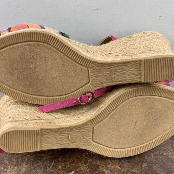 J Crew Italy Plaid Slingback Open Toe Wedge Heel 8 - Picture 8 of 8